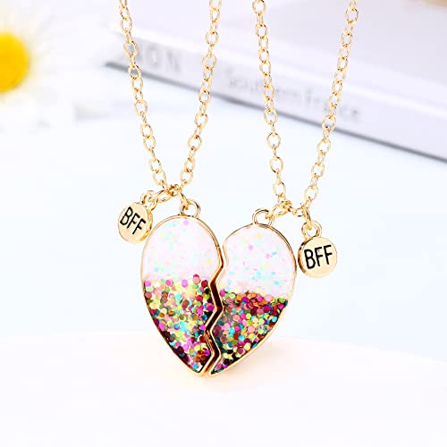 Lezmoii Friendship Necklace Best Friend Necklace Matching Magnetic Heart Bff Necklace For 2 Girls Friendship Gifts  thumb #3