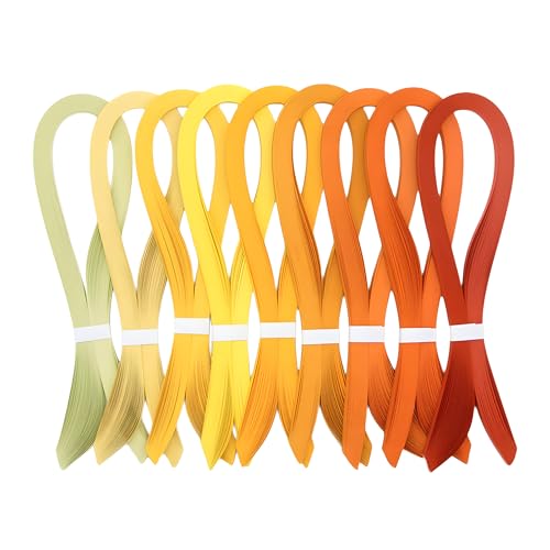 ODETOJOY Quilling Papierstreifen 10mm Orange quilling streifen 1cm quilling papier 120 Stück Länge 52cm Orange