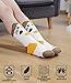FNOVCO Cat Socks Fuzzy Slipper Socks for Women with Grippers, Cozy Warm Sherpa Lined Slipper Socks (White&Orange, 5-9)