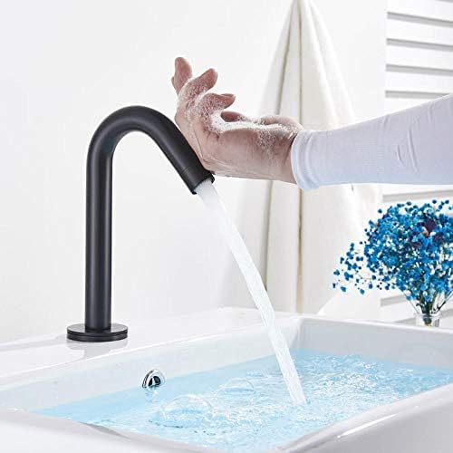 Grifo de lavabo negro con sensor táctil inteligente para baños modernos 4