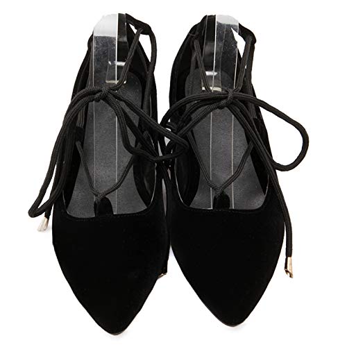 Gicoiz Women Pointed Toe Lace Up Casual Ballet Flats2