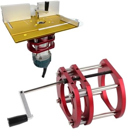 Router, Woodworking Router Table Insert Plate Base for 64-66mm Diameter Motors, 51mm, Router Base with Stainless Steel Support Rod, 4 Jaw Clamping