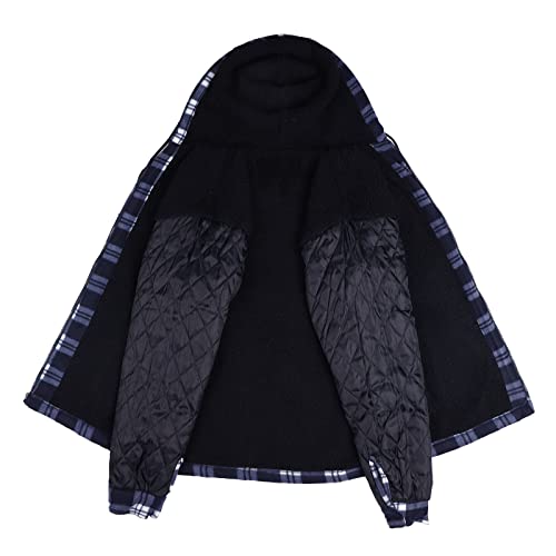 Image of Gary Com Heavy Thick Flannel Plaid Jacket Sherpa Fleece Lined Hoodies for Men Zip Up Winter Warm Coat Zipper Sweatshirt