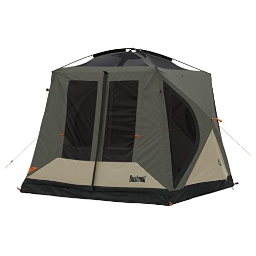 Bushnell Tent | Instant Pop Up 3P / 4P/ 6P / 8P Hub Style Tents | Best Pop Up Tent for Camping, Hiking, Family Camping, Hunting, Fishing, and Basecamp (4 Person)