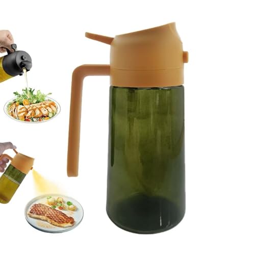 HWHIEUAIK Kitchen Maiden 2 in 1 Oil Dispenser, New Kitchenmaiden 2 In 1 Oil Sprayer for Cooking，Olive Oil Dispenser Bottle Spray And Pour for Air Fryer, Salad, Frying, BBQ