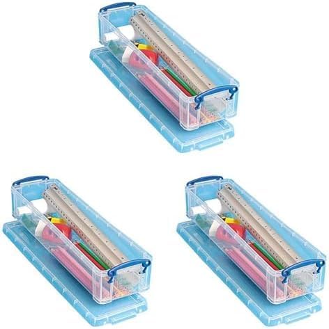Really Useful Plastic Storage Box 1.5 Litre Clear (Pack of 3)