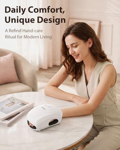 CINCOM Cordless Hand Massager with Heat and Compression, White - Image 2