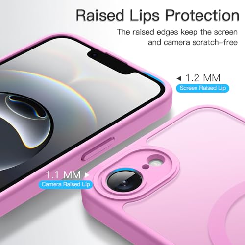 Image of JETech Magnetic Cover Case for iPhone 17e (2026) / iPhone 16e Compatible with MagSafe, Translucent Matte Back Slim Shockproof Phone Cover, 6.1-Inch Display (Pink)