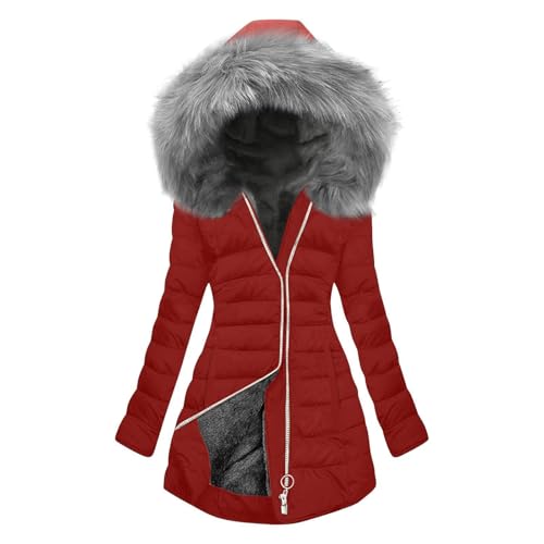 Genérico Parkas Mujer Invierno, Vuelta Esquí Abrigos Pelo, Pana Cremallera Cazadora Cuero, Chaquetón Snow Casaca Elegantes Impermeables Ante Fleece Chaqueta Nieve Mujer, S