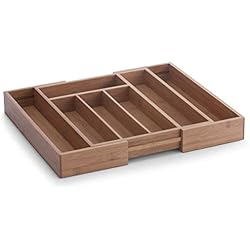 Zeller 25322 - Cubertero de bambú, tamaño Regulable (28,5-40 x 33,5 x 5 cm)