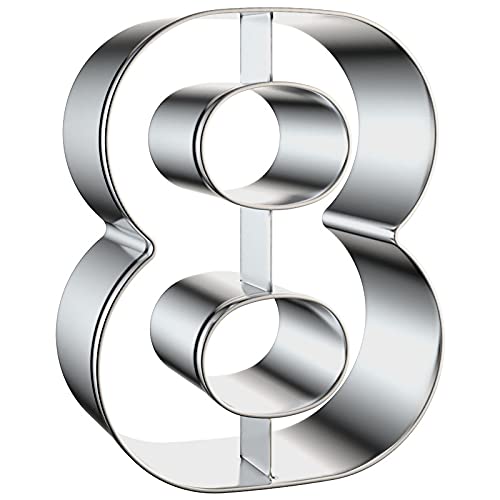 Number Cookie Cutters Set Large 3 Inches - 9 Pieces Stainless Steel Numbers/Numeral/Numeric Shapes Biscuits Sugar Fondant Cake Decorating Tools For Kitchen Baking Halloween Christmas Easter Party #TOP2