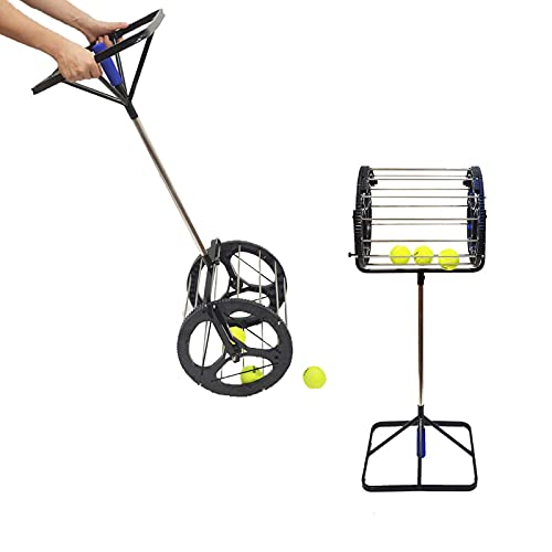 Recolector automático de pelotas de tenis con altura ajustable y asa de almacenamiento