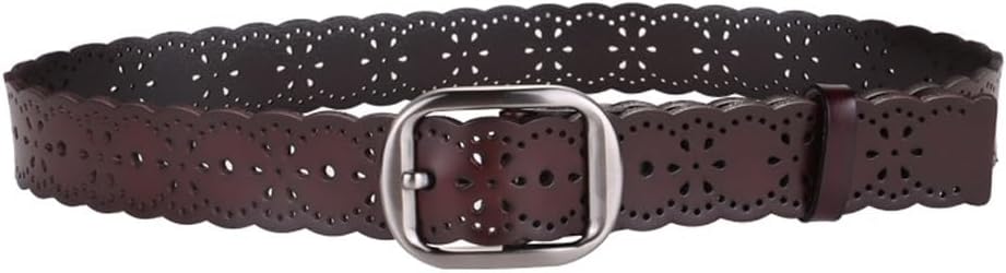 HBJWOV Women's Belt Wide Belt Cowhide Decoration Paired with Jeans Wide Belt Women's Hollow Belt Women's(White-Patch Five-Pointed star4)