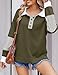 Zeagoo Fall Sweatshirts for Women Button Up Tops Henley V Neck Pullover Casual Comfy Shirts Outfits Clothes 2025 Army Green M