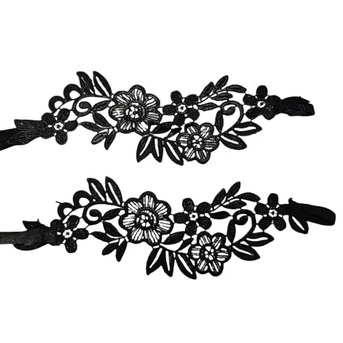 Umiin Sandales Pieds Nus en Dentelle, Porte-Jarretelles élégantes, Bracelets de Cheville brodés avec Anneau d'orteil, Bijoux de Pied pour mariée, Bracelet de Cheville Floral pour Mariage