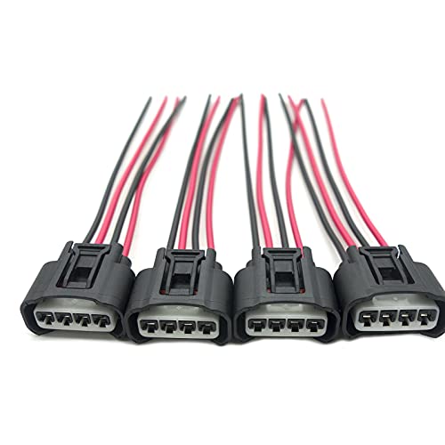 4 Packs Ignition Coil Connector Compatible With Toyota Scion Pontiac Chevrolet Chevy Lexus Ignition Coil Connector Harness L4 2.4L Ignition Coil Female Connector Plug Harness Pigtail Toyota Connectors #TOP6