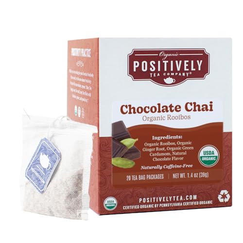 Image of Positively Tea, Organic Chocolate Chai Rooibos Tea Bags, 20 Count