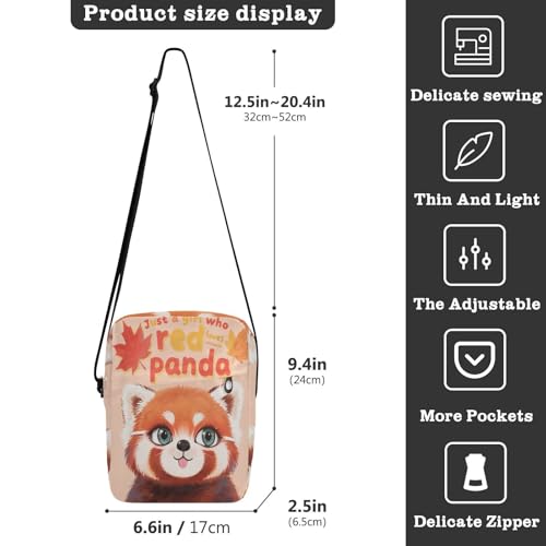 Just A Girl Who Loves Red Panda messenger bags Crossbody Small Bag For Women Woman Shoulder Handbags Adjustable Strap for Travel Shopping3