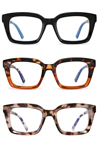 ZUVGEES 3-Pack Oversized Reading Glasses for Women (Black+Grey Leopard+Leopard,2.00), 3 Pack(black+grey Leopard+leopard) - Image 3