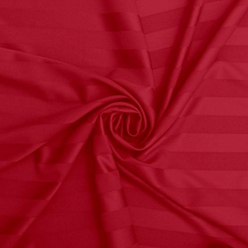 Image of Cotton Luxurious Striped 2 Piece Sateen Pillow Cover Set, Normal Size, 16 inch x 24 inch- Red