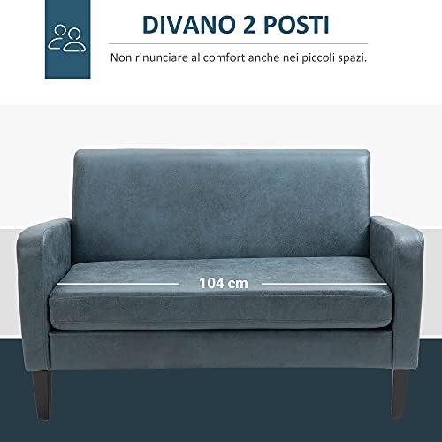 HOMCOM Divano 2 Posti con Rivestimento in Tessuto