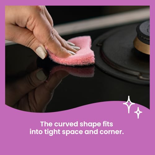 Image of Scotch-Brite Gas Stove & Induction Cleaner with Activated Charcoal, Non-Scratch Scouring Pad for Glass Cooktop, Grates and Grill, Removes Oil Stains and Grime Around the Stove with just Water (4 Pcs)