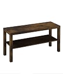 URBNLIVING 2 Tier TV Bench Entertainment Media Stand Cabinet Wooden Storage Display Unit Center Shelf, Modern TV Console Table for Living Room Bedroom -Rustic Brown, H45cm x W90cm x D30cm