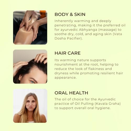 Image of Sesame Oil (Til) For Skin, Hair & Body Massage Cold Pressed | 100% Pure & Natural - 200ml
