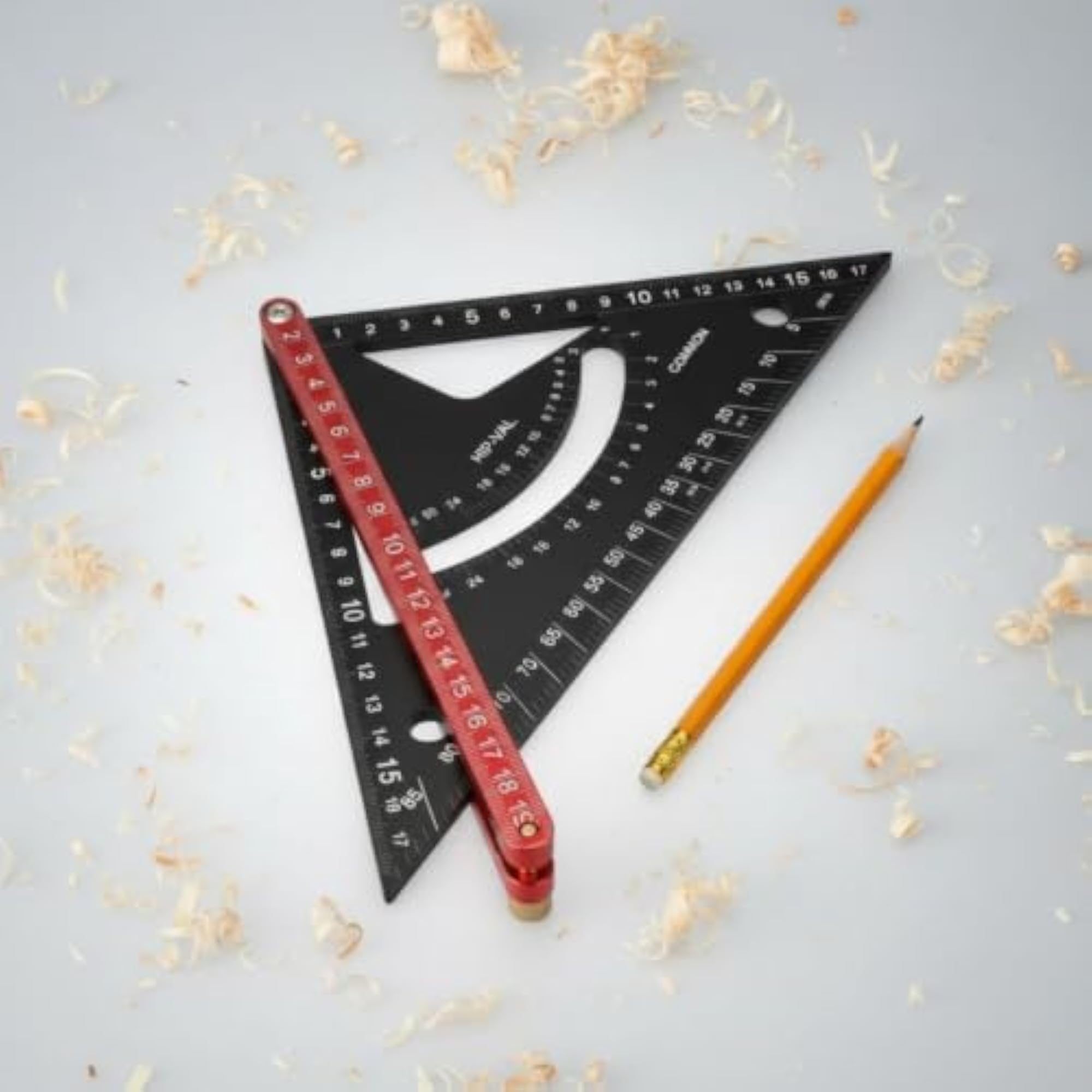 Double Scale Aluminum Speed Square, Metric & Imperial