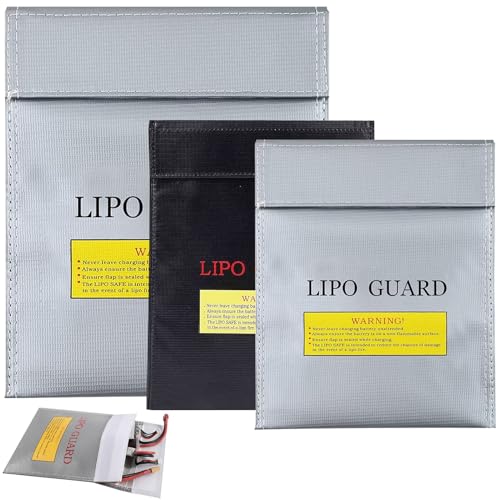 Lipo-accu, vuurvaste tas, lipotbeschermtas, vuurvaste waterdichte documententas, explosiebeveiligingszak, hoes, zakhouder, voor contant geld, paspoort, sieraden, 3 stuks