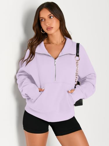 Image of AUTOMET Womens Sweatshirts Half Zip Cropped Pullover Fleece Quarter Zipper Hoodies 2026 Fall Fashion Outfits Clothes