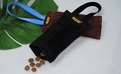 BULLYZEI Universal Beißwurst befüllbar, Leder 20 x 10 cm Suchhund