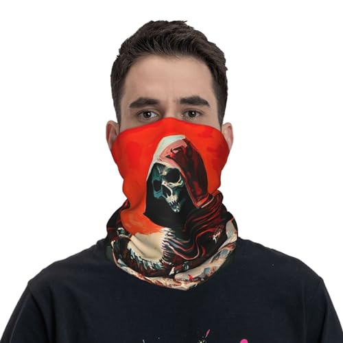 Death skull Grim reaper Dark art red Neck Gaiter Face Cover Scarf Balaclava Bandana para Mujeres y Hombres Gaiter Mask para Motociclismo Ciclismo Ski Fiesta miniatura 2