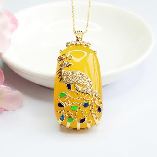 Pendentif de calcédoine agate collier jade véritable argent S925 - 5