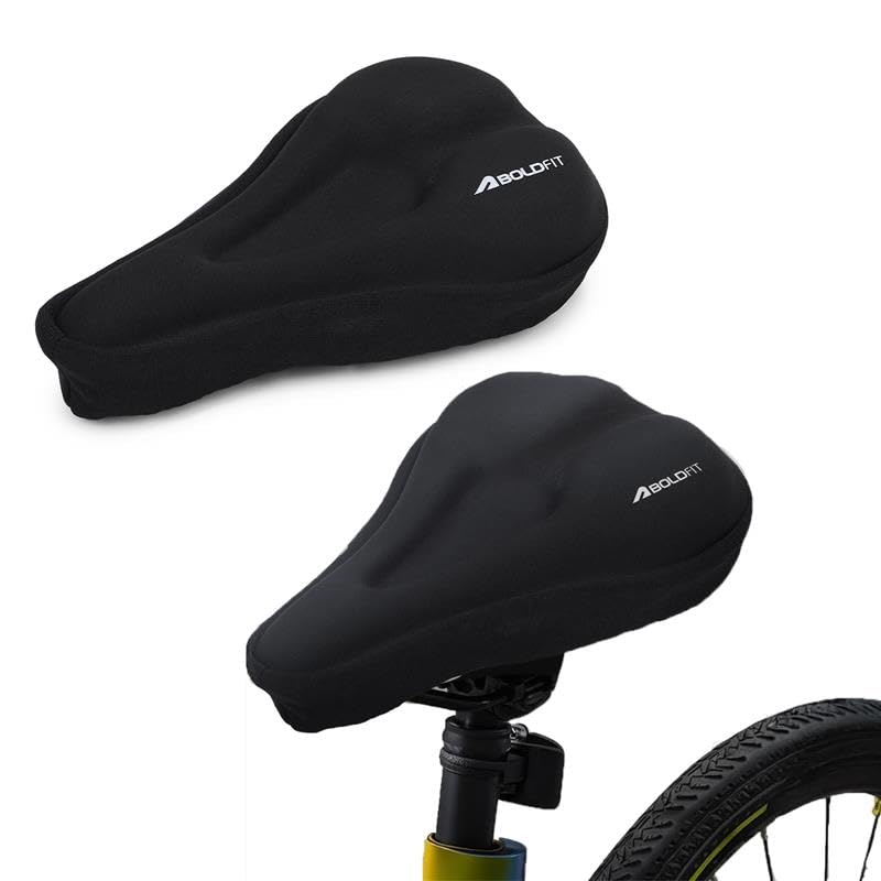 Boldfit Cycle Seat Cover with Advance Gel Cycle Accessories for Bicycle Soft Cushion Seat Cover for Bicycle for Cyclist All Day Riding Bike Riding Saddle - Black