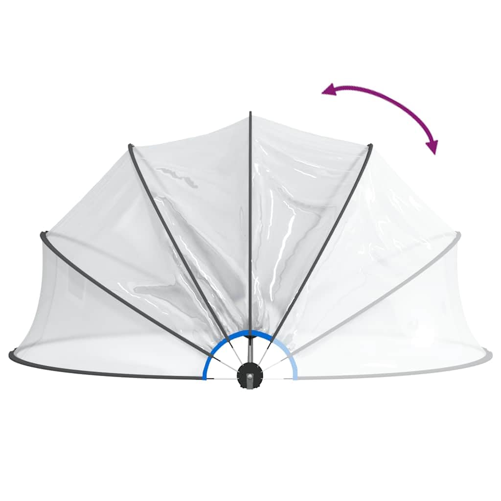 Cupola rotonda trasparente per piscina, 406 x 203 cm, in PVC con protezione solare UPF 30, struttura in fibra di vetro e ritenzione del calore per un riscaldamento più rapido dell'acqua, picchetti