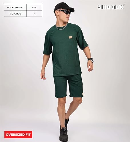 Image of SHODOX Men's Solid Relaxed Fit T Shirt and Shorts Set | Casual Summer Wear | Comfortable Stylish Outfit for Men