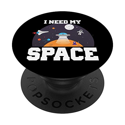 Funny I Need My Space Astronaut & Aliens Spaceship Pun - PopSockets Ausziehbarer Sockel und Griff für Smartphones und Tablets