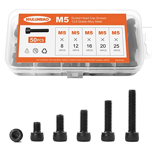 Vis tête hex M5 12,9 grade acier 50 pièces