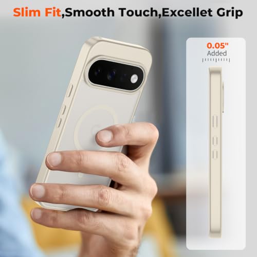 Image of SUPFINE Magnetic for Google Pixel 11 Case - Stone | With Screen Protector,Translucent Matte,Built-in Magnets,Military Grade Drop Protection,Shockproof Phone Cover