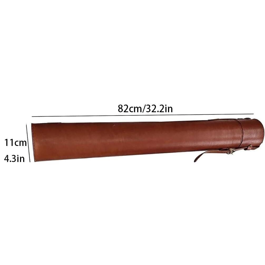 Wysokiej Jakości Skórzana Tuba Na Dokumenty, Eleganckie Etui I Etui Podróżne Na Plany, Dzieła Sztuki, Plakaty, Rysunki, Ważne Dokumenty Oraz Architektów I Artystów(82 * 11cm)