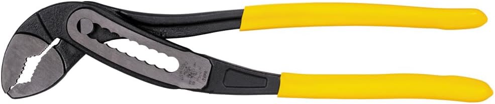 Alicates de bomba Klein Tools D50510 Classic Klaw Lengüeta y ranura de mandíbula en V, dientes endurecidos para un par máximo, 10 pulgadas