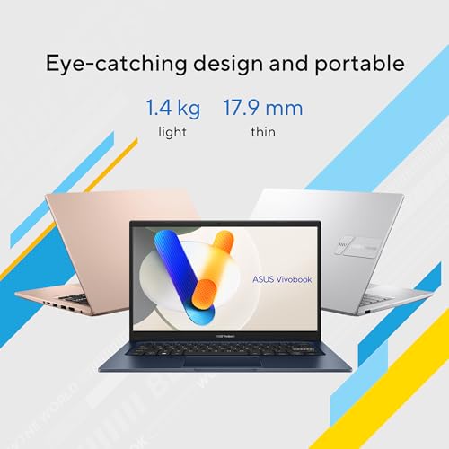 Image of ASUS Vivobook 14 (2025), (i5-14th Gen) Intel Core 5 120U,Fingerprint Sensor,8GB RAM,512GB SSD,FHD, 14 inch, (35.5 cm),Win11,M365 Basic(1Y) Office 24, Silver, 1.4 Kg, X1404VAP-EB1521WS, Thin & Light Laptop