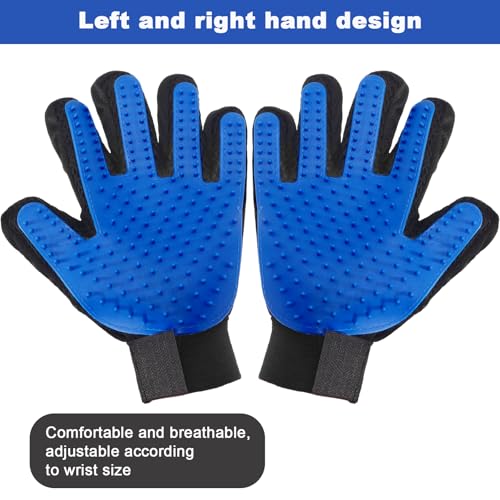 Image of Pet Hair Removal Gloves - Self-Cleaning Deshedding Mitt for Dogs & Cats, Reusable Grooming Tool with Ergonomic Design, for Cat and Dog Massage and Bathing-1 Pairs