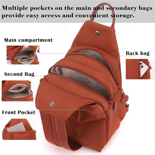 Waterproof 2-Way Commuter Bag,Convertible Travel Bag, Large Capacity Anti-Theft Travel Tote,Comfortable Carrying for Fitness,Commuting,Travel (Red)2