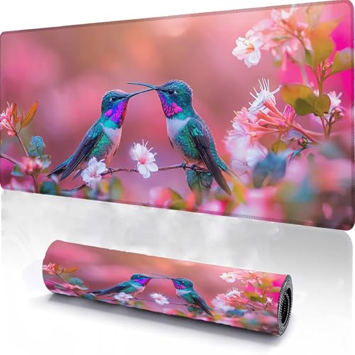 Alfombrilla de Ratón para Juegos 700x300x3mm, Mouse Pad Lavable Flor, Alfombrilla Ratón Sobremesa Portátil, Borde con Costura, Base Antideslizante, Adecuado para Juegos de Oficina en Casa PáJaro C-5