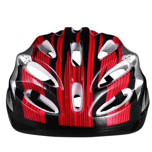 Veemoon Casco de Bicicleta Rojo Diseño Ergonómico y Material de Espuma Práctico para Deportes al Aire Libre, Adecuado para Ciclismo y Patinaje Seguro
