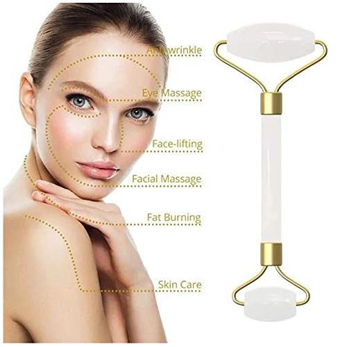 Rolo Massageador Facial Anti Estresse Quartzo Branco + Suporte Celular CBRN15634
