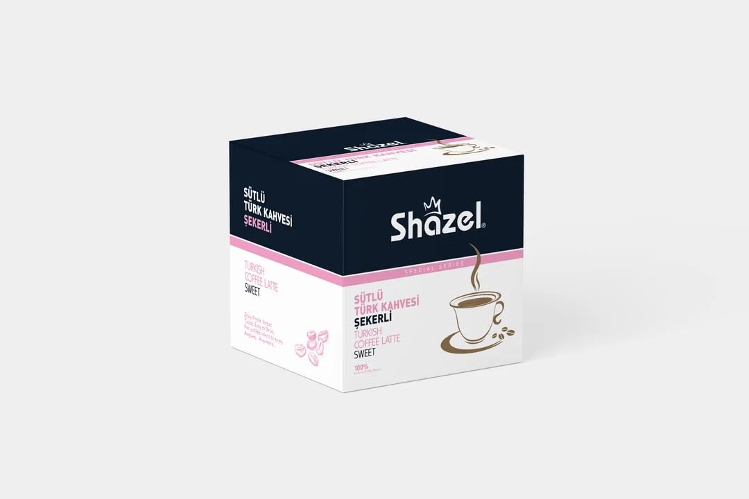 Shazel Hazır Sütlü Türk Kahvesi Şekerli - 22 gr. 12'li Kutu