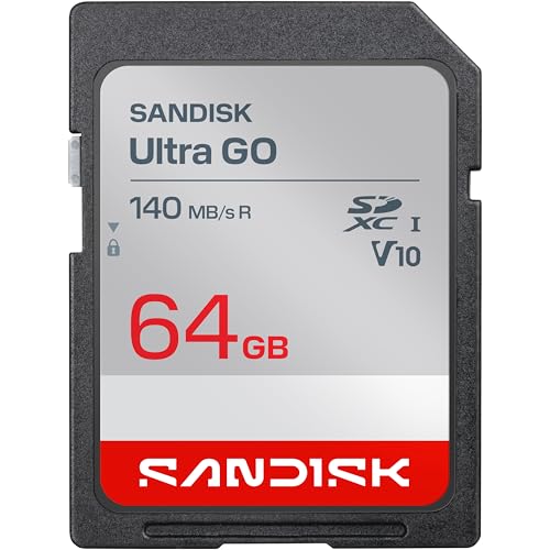Image of SANDISK 64GB Ultra Go SD Card UHS-I, Up to 140MB /s Read Speed, Full HD Video Recording, Memory Card for DSLR and Mirrorless Camera, 10-Year Warranty